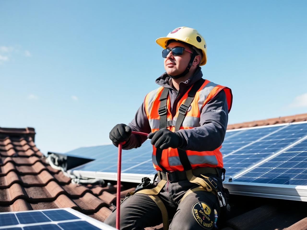 Smart Solar Sense installer on a UK rooftop